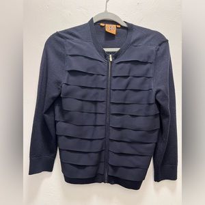 Tory Burch 3/4 sleeve sweater Ruffles Blue